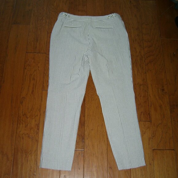 Calvin Klein Grey Pinstriped Seersucker Pants, Size 12 (10) - Picture 5 of 5